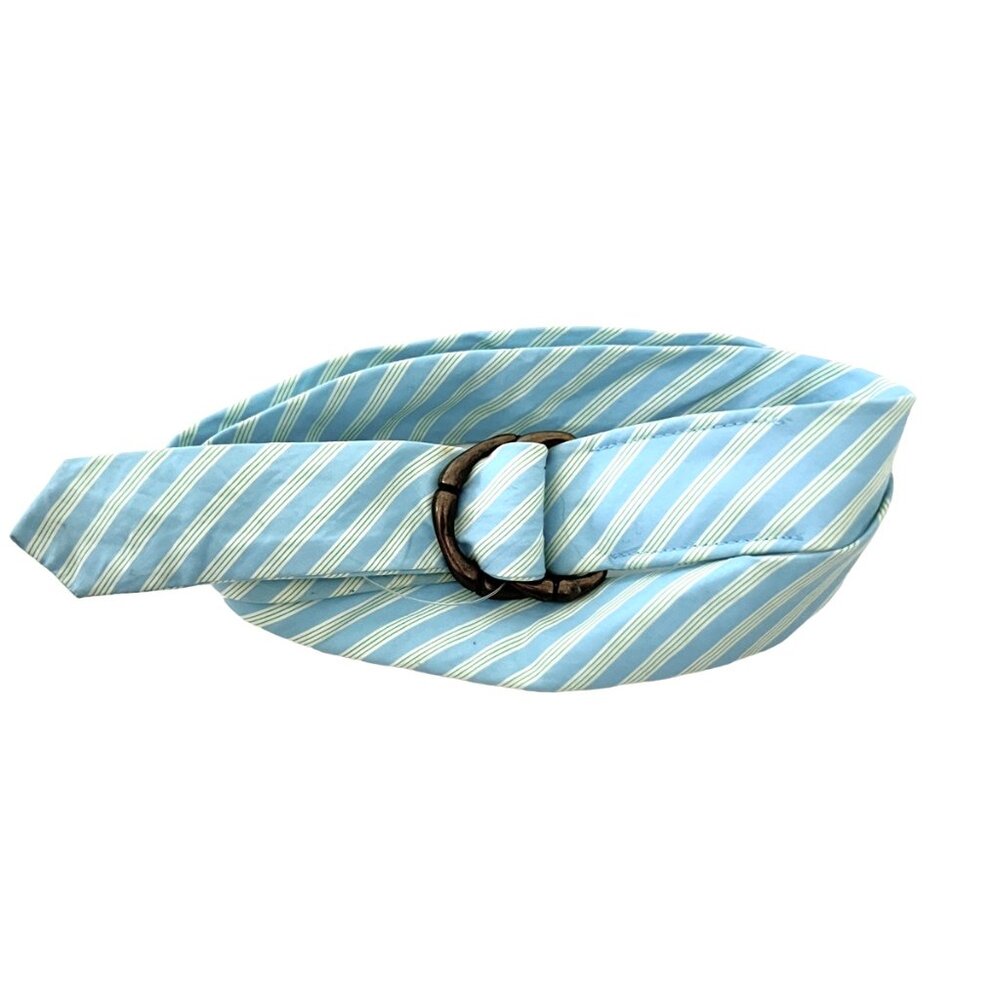 J CREW striped cotton d-ring belt S/M